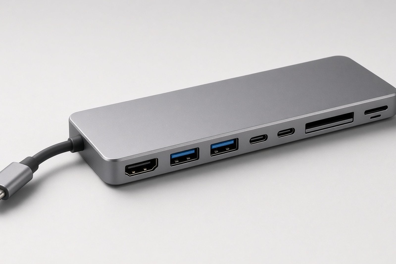 Anker USB C Hub, 7in1 Multi-Port USB Adapter, 4K@60Hz USBC to HDMI Splitter — more ports for a one-cable laptop desk