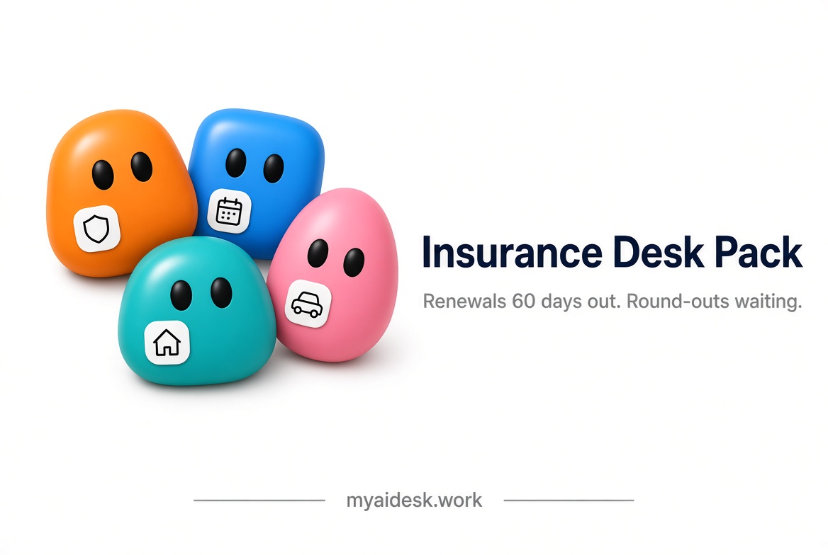 Insurance Desk Pack illustrated characters