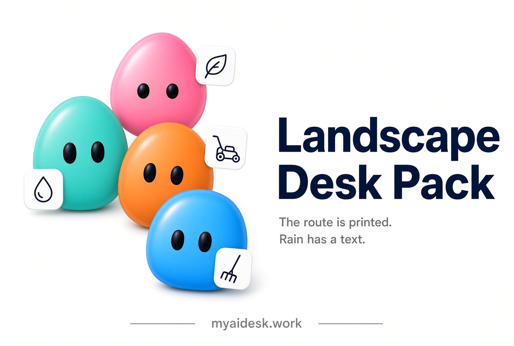 Landscape Desk Pack illustrated characters