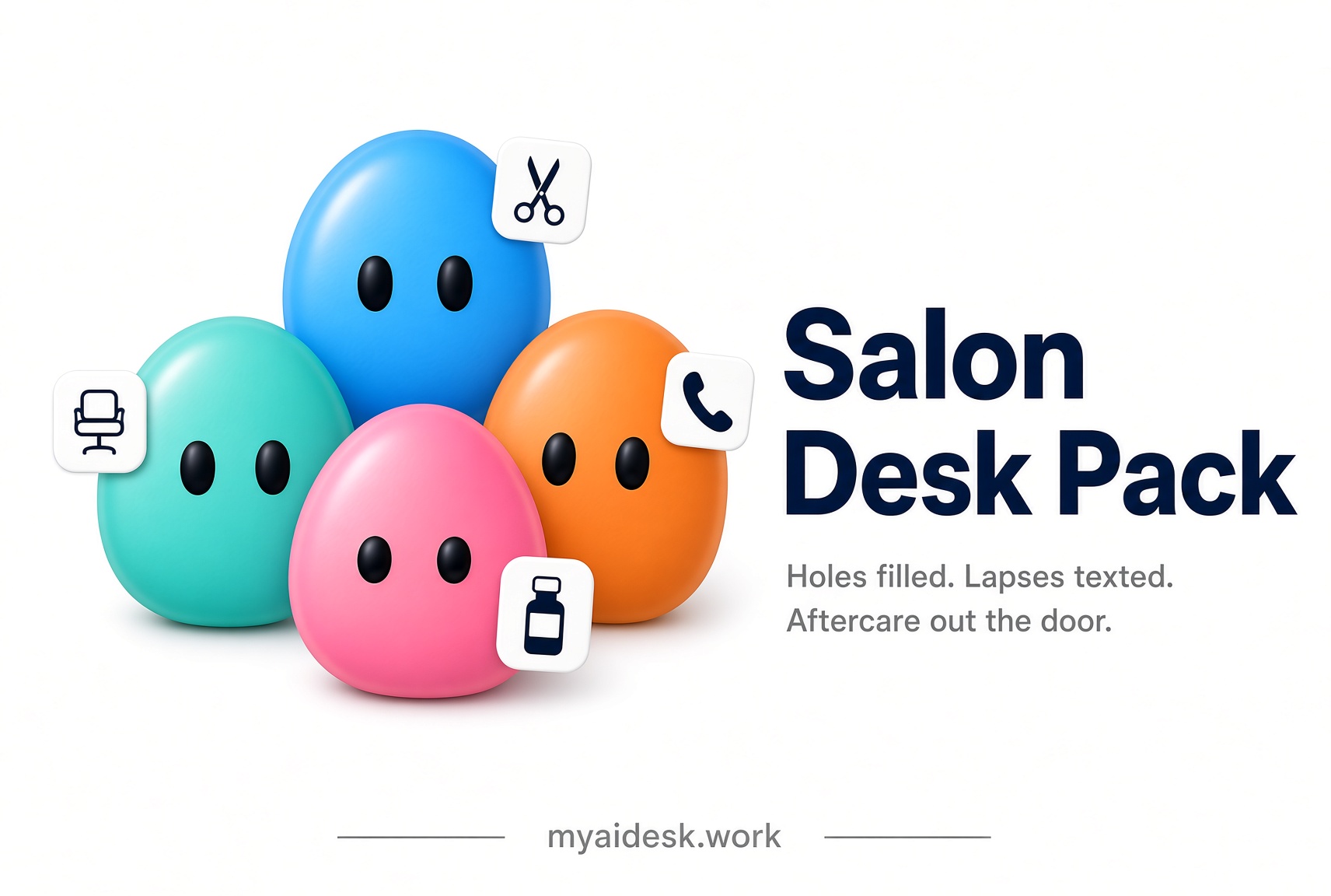 Salon Desk Pack illustrated characters