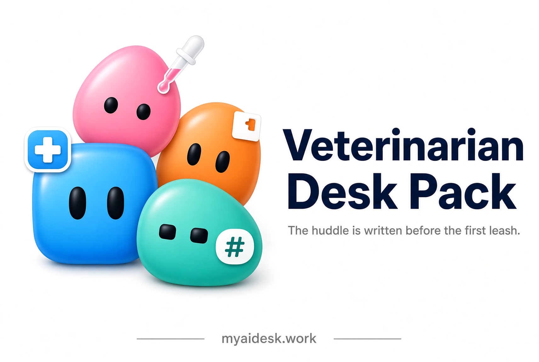 Veterinarian Desk Pack illustrated characters